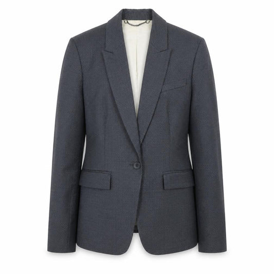 Jigsaw Womens Grey Wool Blend Pinstripe Blazer UK 10 Regular Fit