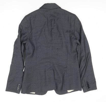 Jigsaw Womens Grey Wool Blend Pinstripe Blazer UK 10 Regular Fit