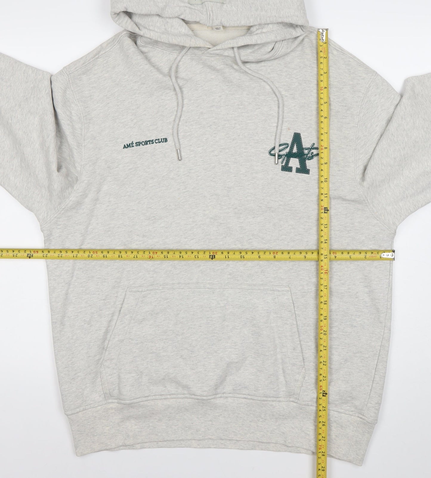 River Island Mens Grey Pullover Hoodie L Regular Fit Logo Sports