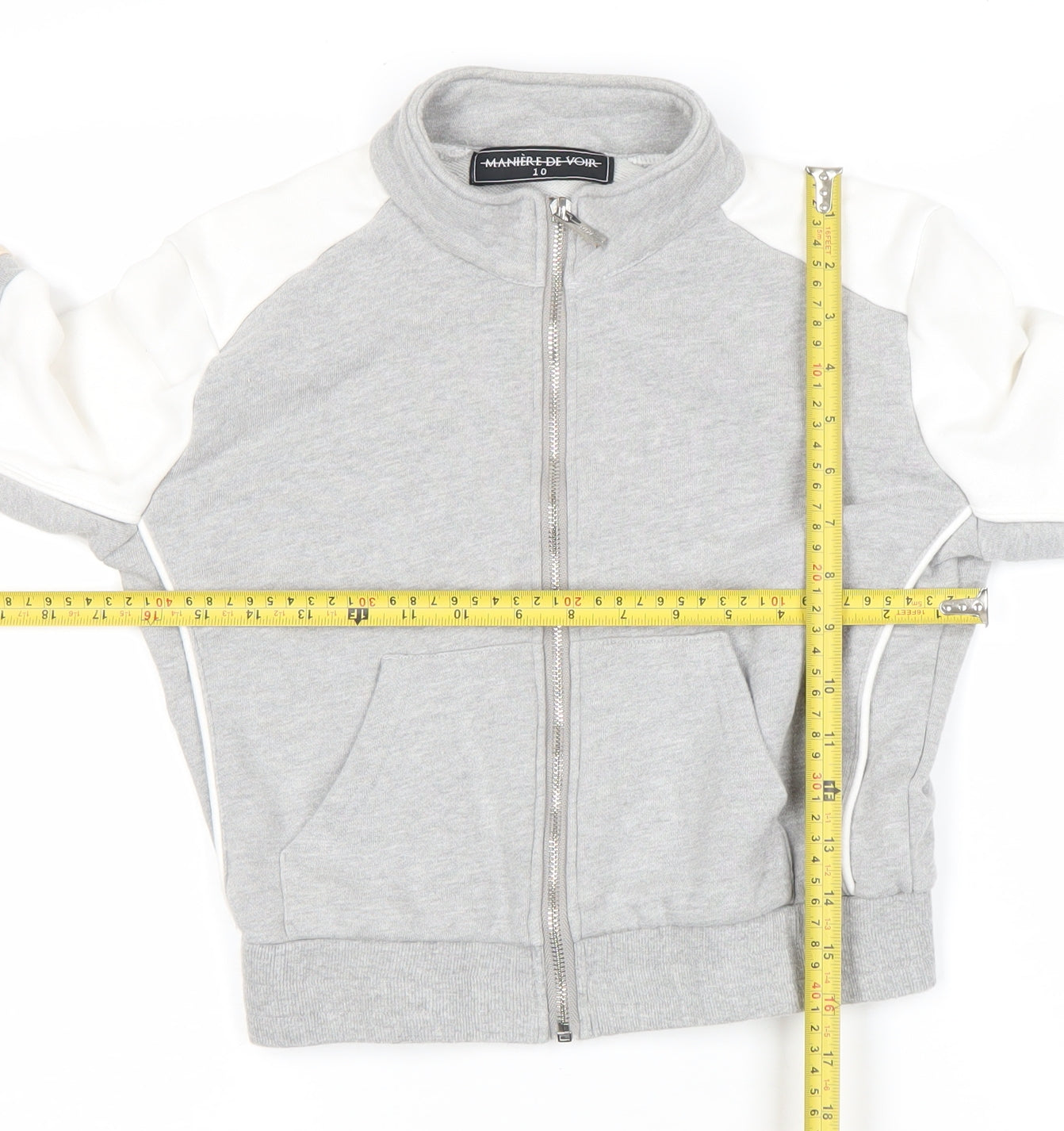 Manière De Voir Women’s Grey Full Zip Sweatshirt Size 10