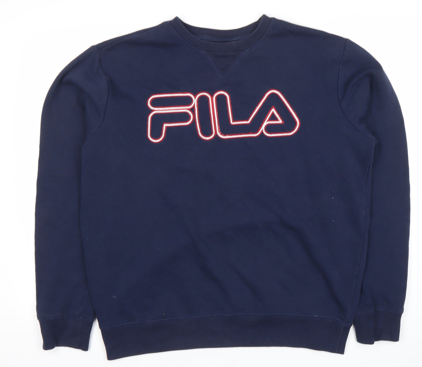 Fila Womens Navy Blue Logo Sweatshirt Medium Pullover Crew Neck