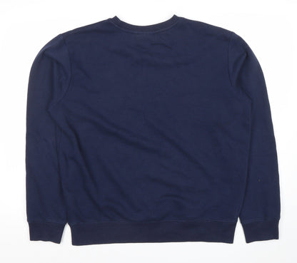 Fila Womens Navy Blue Logo Sweatshirt Medium Pullover Crew Neck