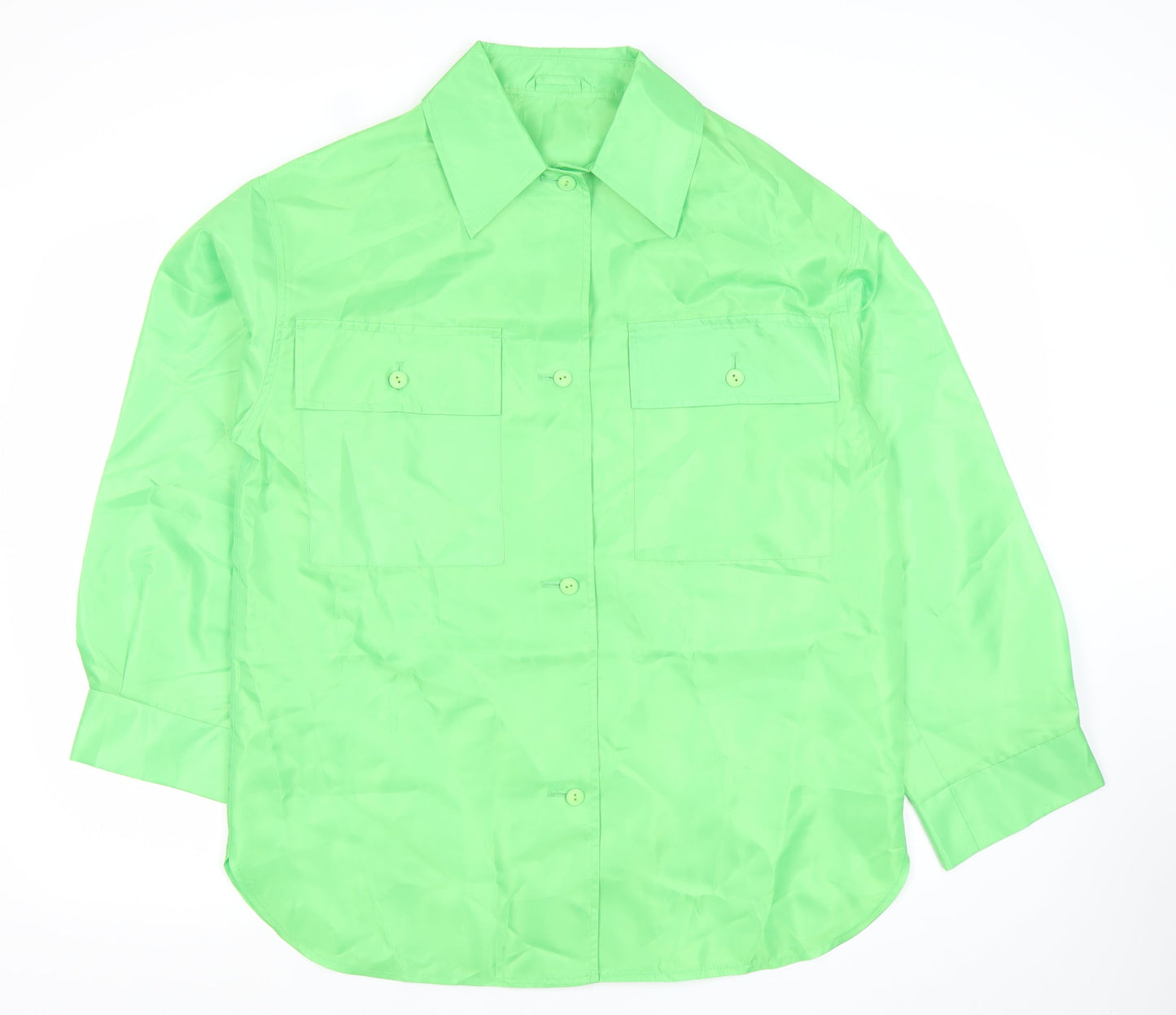 ASOS Design Womens Green Size 8 Basic Polyester Button Jacket