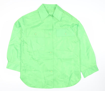 ASOS Design Womens Green Size 8 Basic Polyester Button Jacket