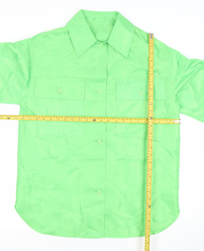ASOS Design Womens Green Size 8 Basic Polyester Button Jacket