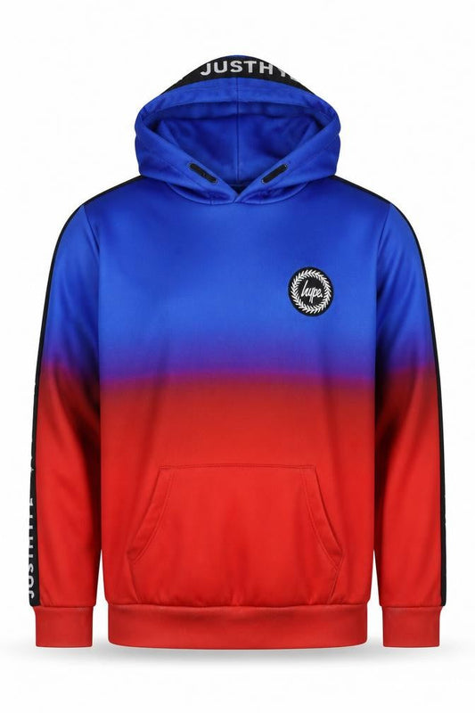 Hype Boys Blue Red Pullover Hoodie 14 Years Logo Print Hooded Jumper
