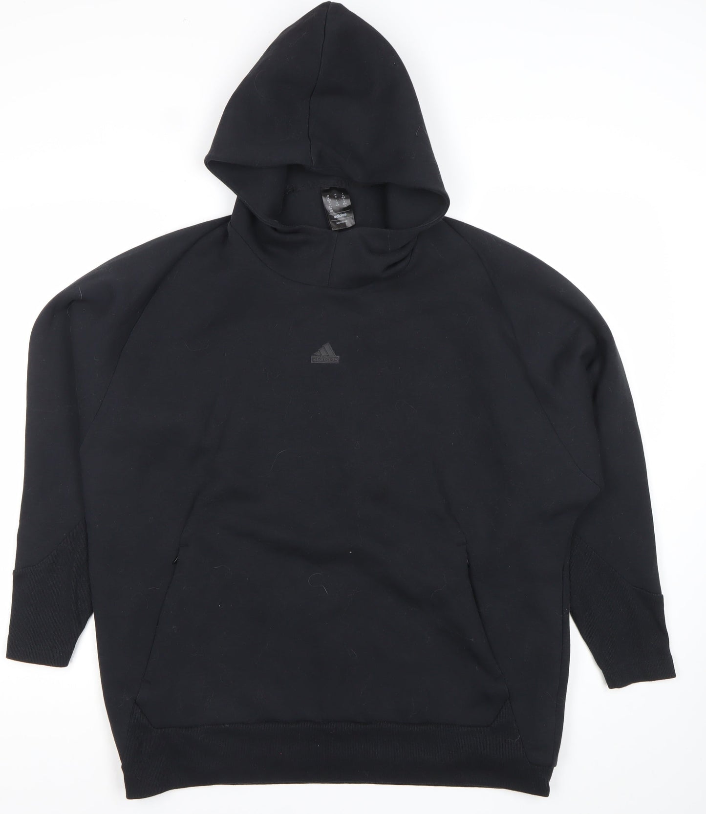 Adidas Womens Black Pullover Hoodie Size M 12-14 Sportswear