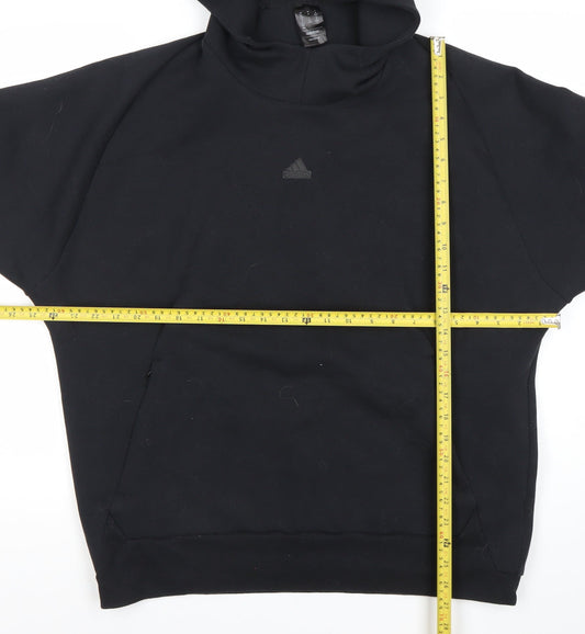 Adidas Womens Black Pullover Hoodie Size M 12-14 Sportswear