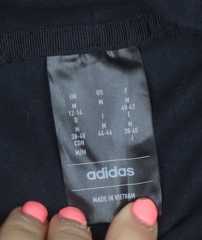 Adidas Womens Black Pullover Hoodie Size M 12-14 Sportswear