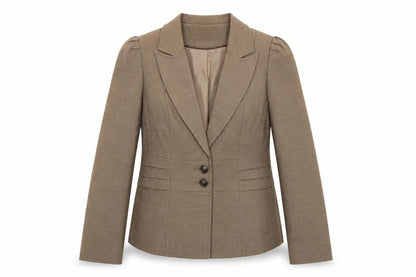 BHS Women’s Brown Herringbone Suit Jacket Size 14 Tailored Two-Button