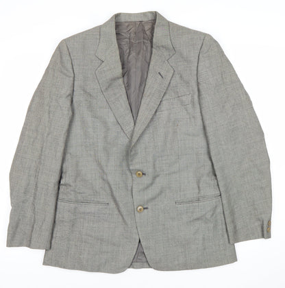 Lanvin Men Grey Wool Blazer Jacket Size 40 Regular Notch Lapel