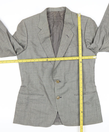 Lanvin Men Grey Wool Blazer Jacket Size 40 Regular Notch Lapel