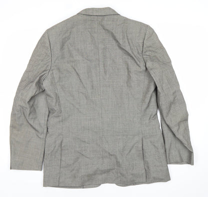 Lanvin Men Grey Wool Blazer Jacket Size 40 Regular Notch Lapel