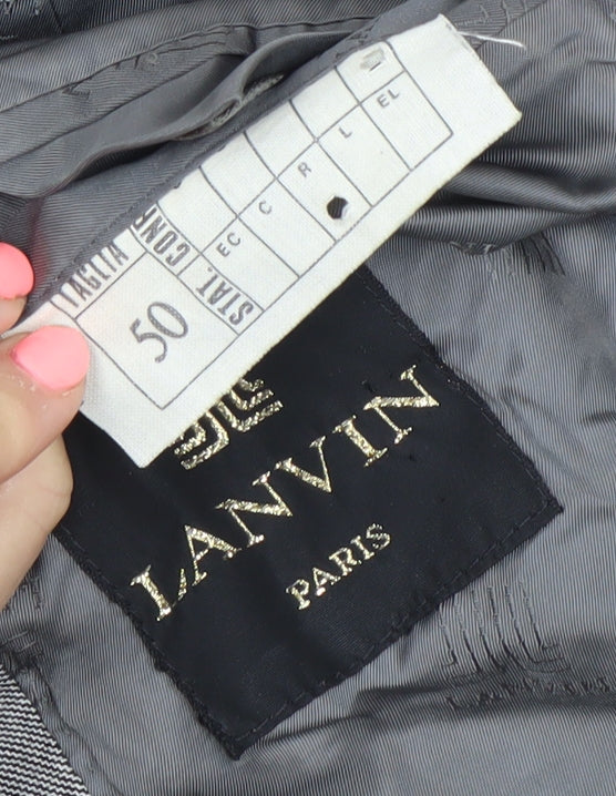 Lanvin Men Grey Wool Blazer Jacket Size 40 Regular Notch Lapel