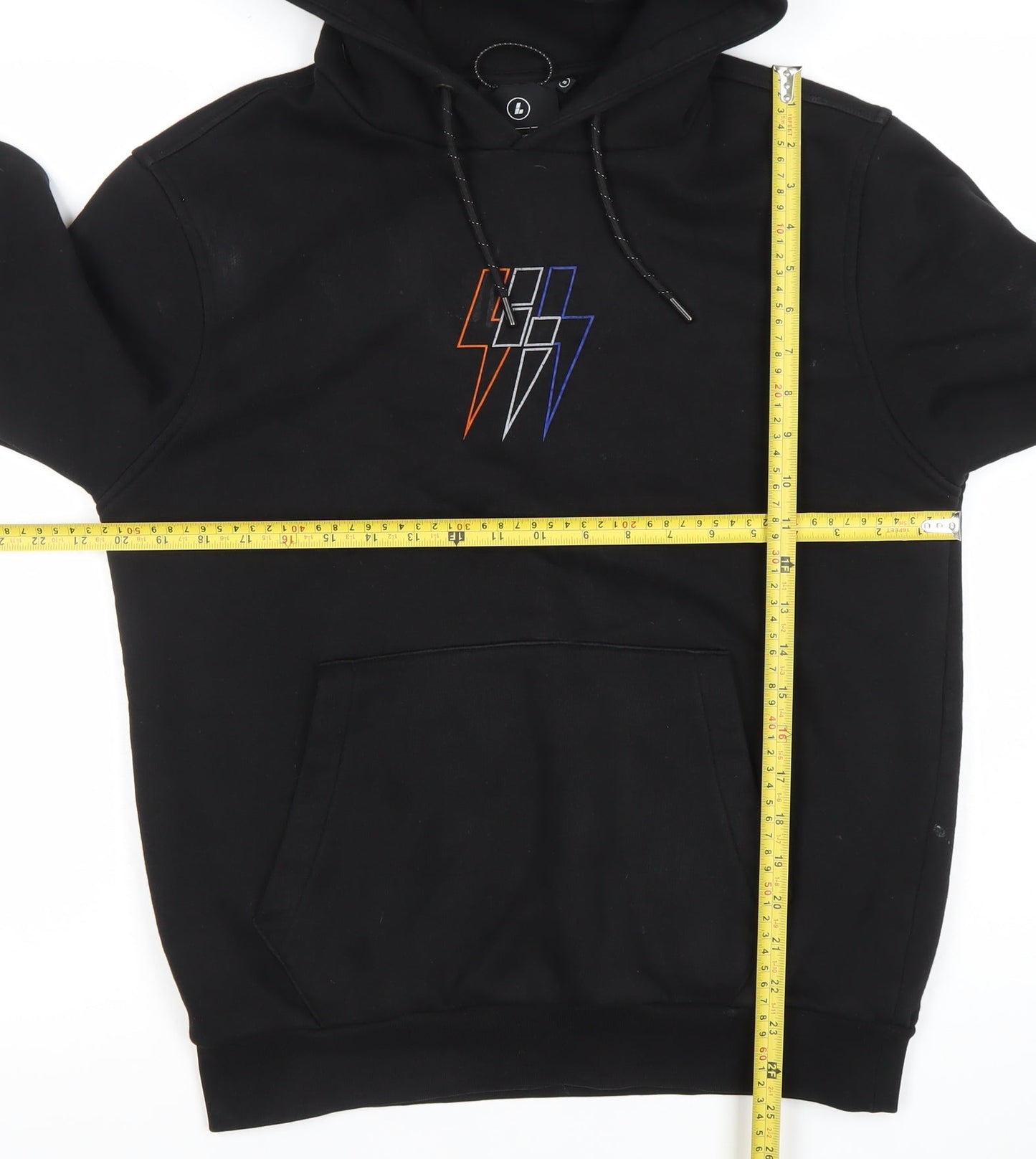 Lorenzo Veratti Mens Black Pullover Hoodie S Embroidered Logo