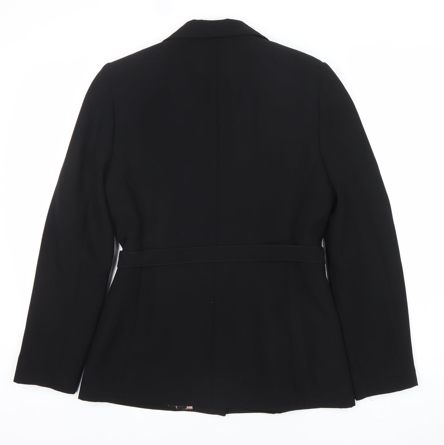Dorothy Perkins Women Black Size 12 Belted Blazer Jacket