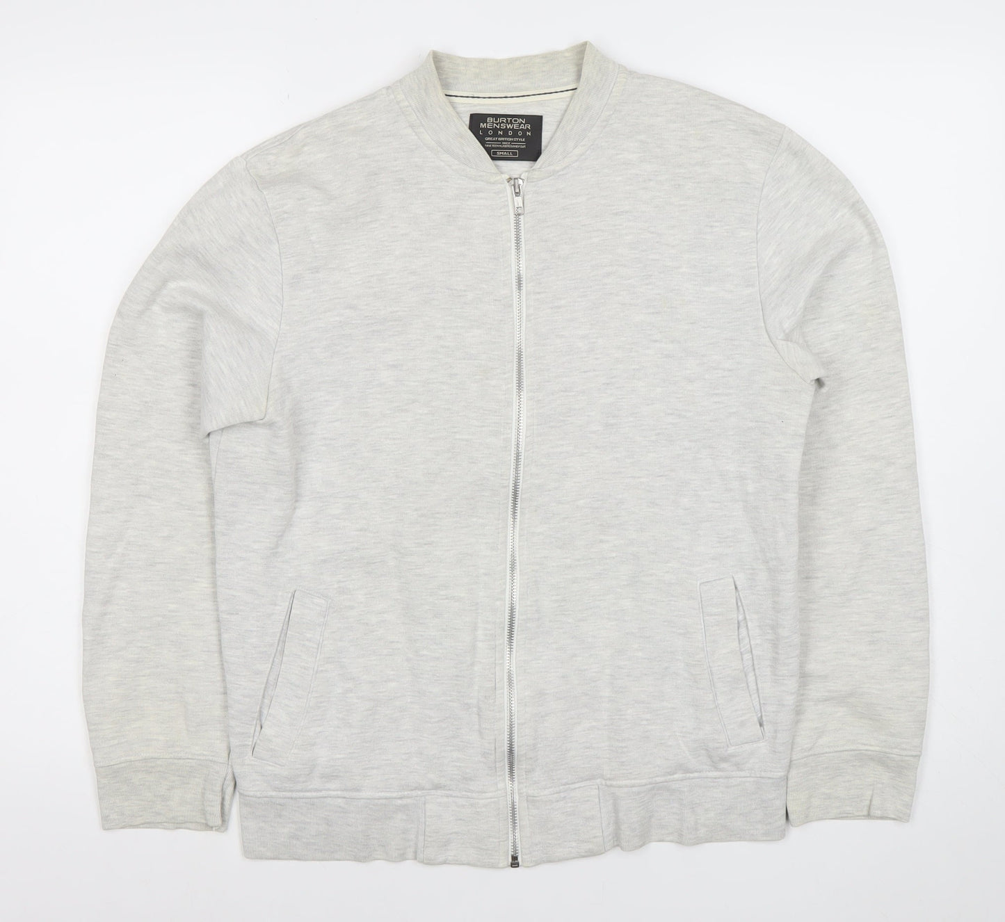 Burton Menswear London Men's Grey Full Zip Sweatshirt Small