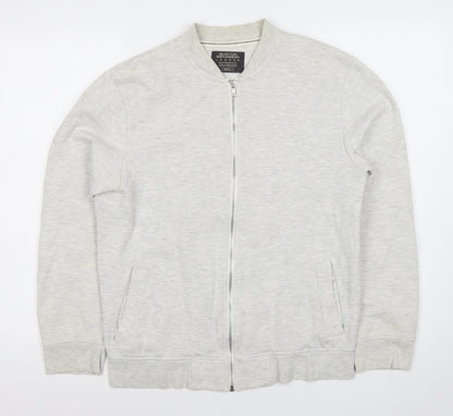 Burton Menswear London Men's Grey Full Zip Sweatshirt Small