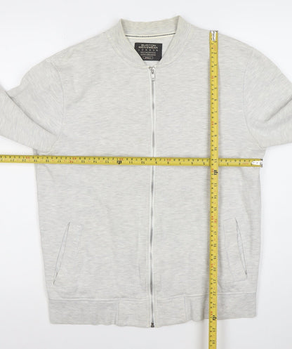 Burton Menswear London Men's Grey Full Zip Sweatshirt Small