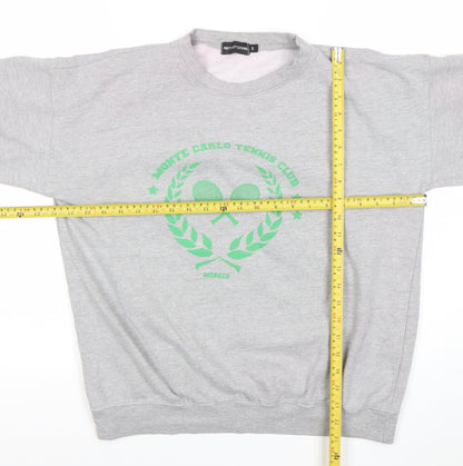 PrettyLittleThing Womens Grey Small Pullover Sweatshirt Tennis Logo