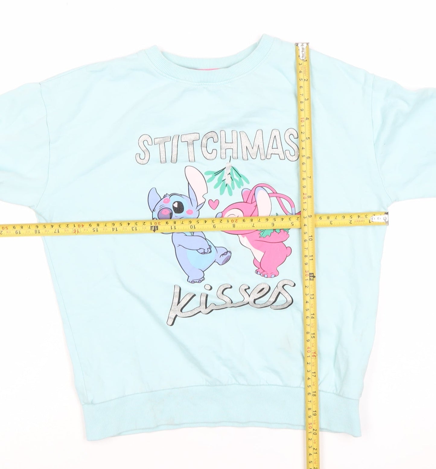 Primark Disney Girls Blue Stitch Sweatshirt 10 Years Pullover Christmas