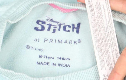 Primark Disney Girls Blue Stitch Sweatshirt 10 Years Pullover Christmas
