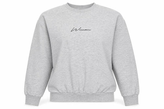 Boohoo Womens Grey Sweatshirt UK 8 Crew Neck Long Sleeve Logo