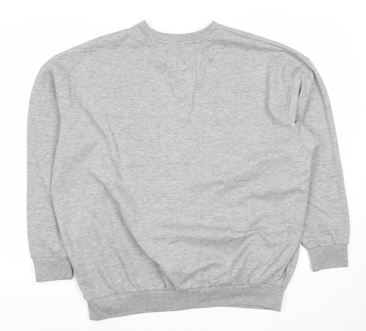 Boohoo Womens Grey Sweatshirt UK 8 Crew Neck Long Sleeve Logo