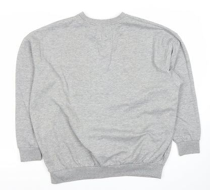 Boohoo Womens Grey Sweatshirt UK 8 Crew Neck Long Sleeve Logo