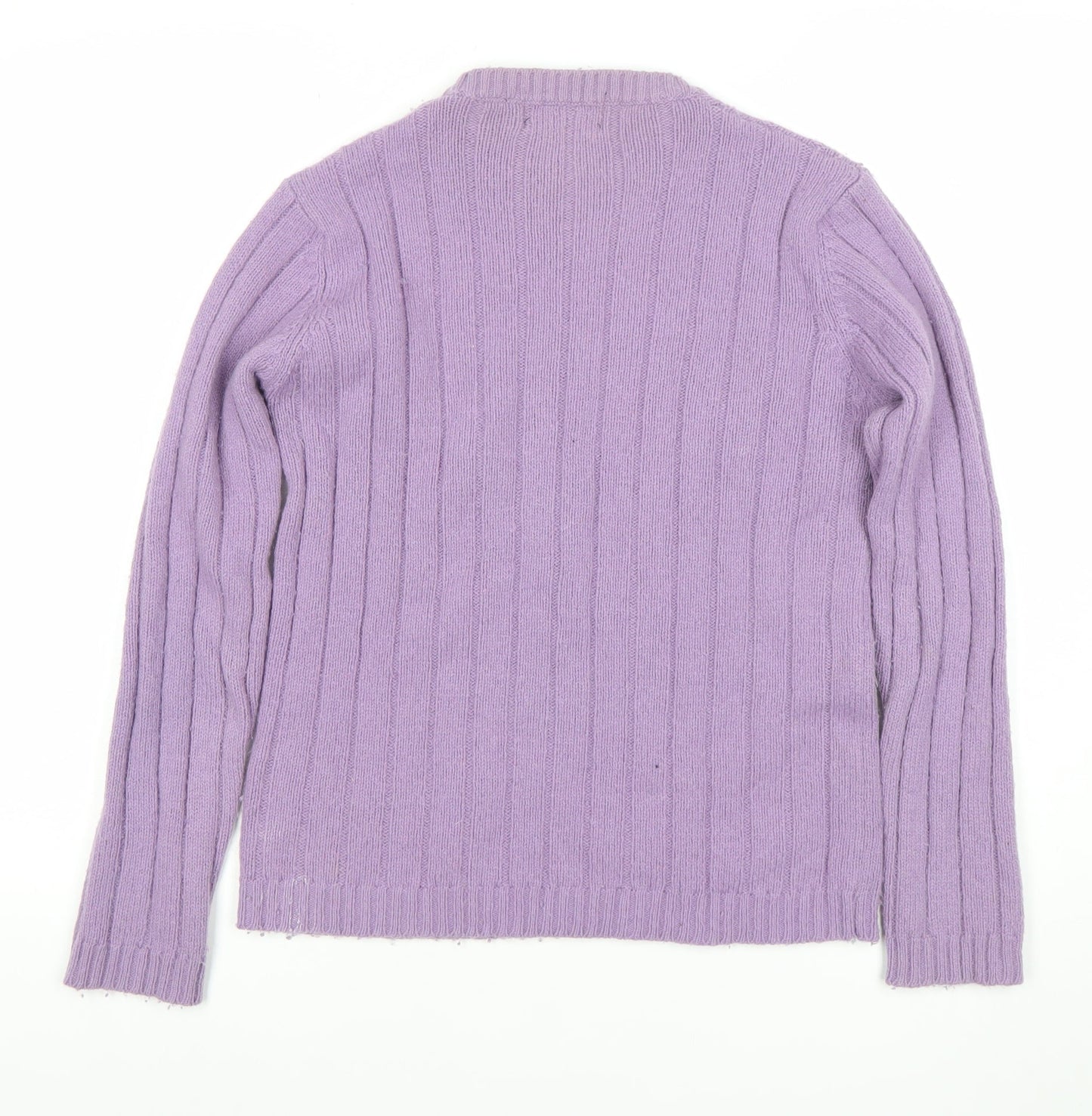 Daagma of Scotland Womens Purple Wool Cable Knit Jumper Size S