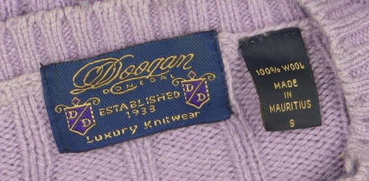 Daagma of Scotland Womens Purple Wool Cable Knit Jumper Size S