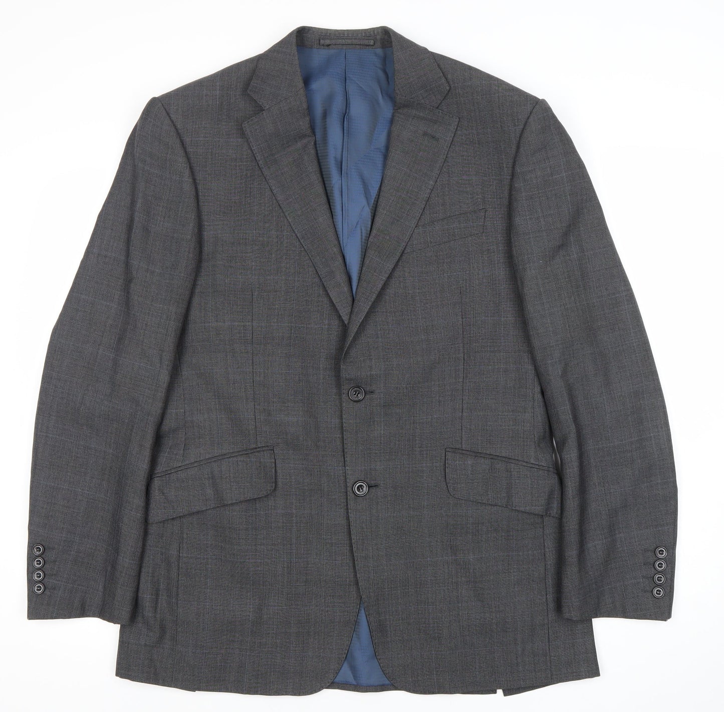 Marks and Spencer Men’s Grey Wool Suit Jacket 38” M Regular Check