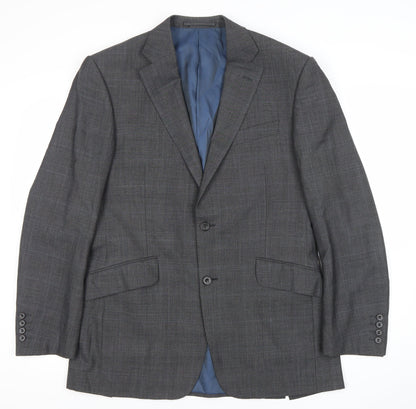 Marks and Spencer Men’s Grey Wool Suit Jacket 38” M Regular Check