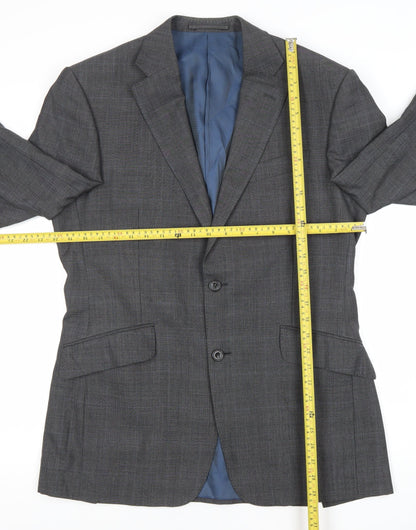 Marks and Spencer Men’s Grey Wool Suit Jacket 38” M Regular Check