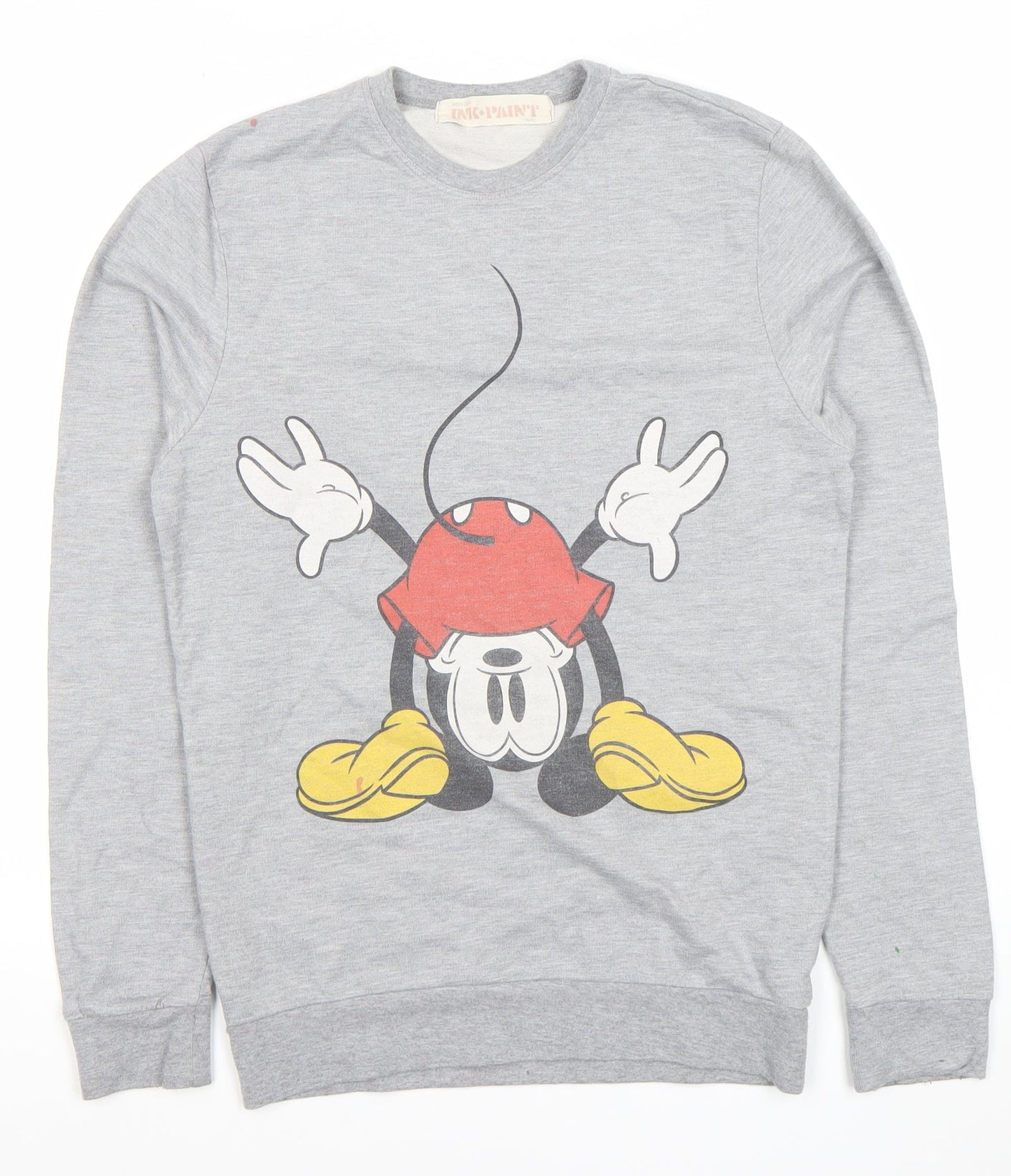 Topman Men’s Grey XS Graphic Pullover Sweatshirt Mickey Mouse