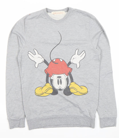 Topman Men’s Grey XS Graphic Pullover Sweatshirt Mickey Mouse