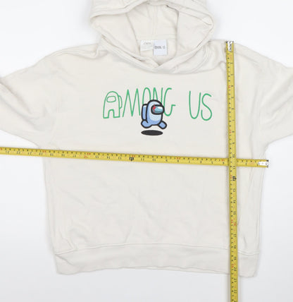 Zara Boys White Among Us Pullover Hoodie Size 10 Years