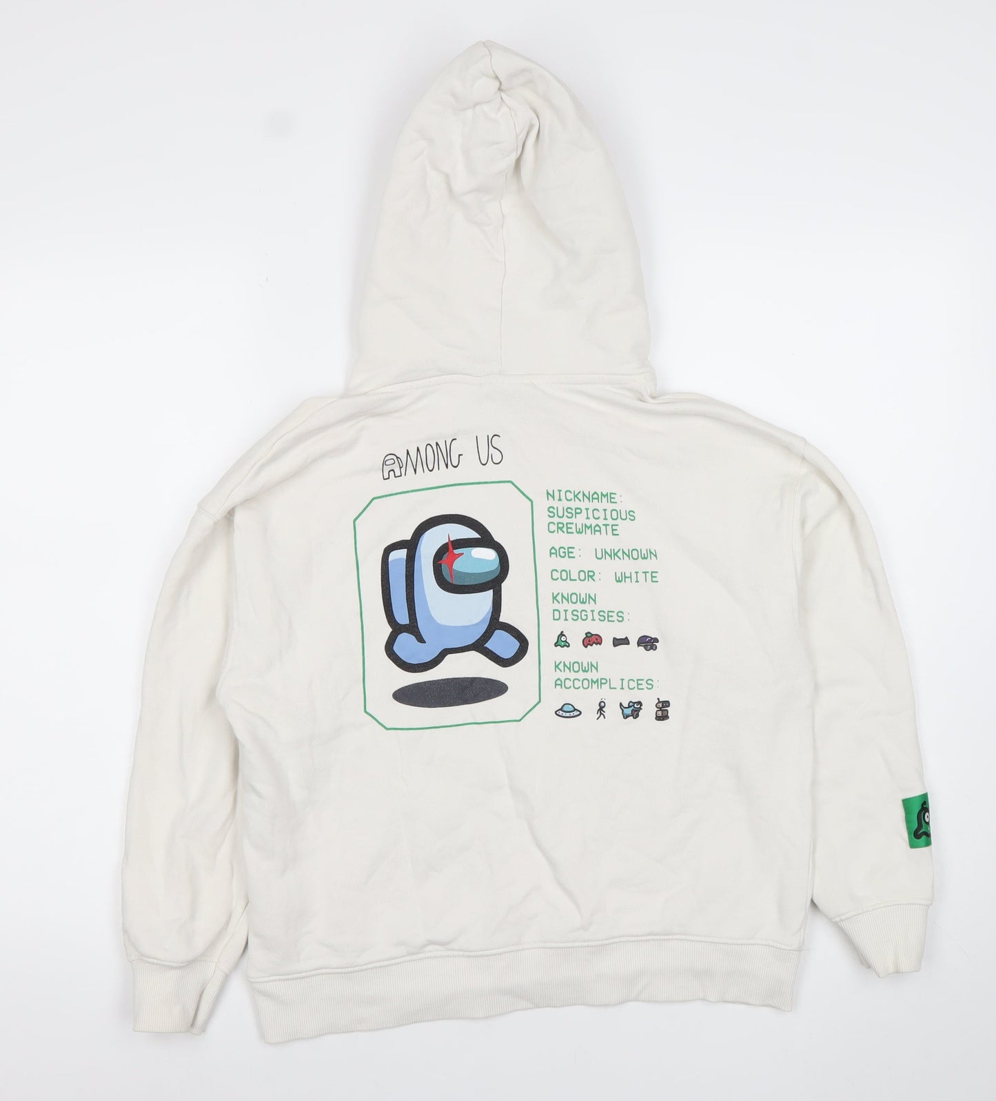 Zara Boys White Among Us Pullover Hoodie Size 10 Years