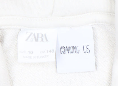 Zara Boys White Among Us Pullover Hoodie Size 10 Years