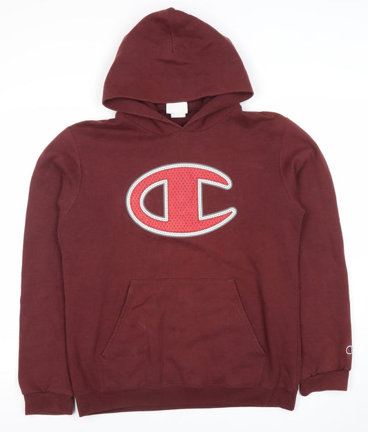 Mens UK Size XL Champion Red Pullover Hoodie