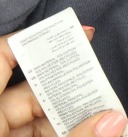 Adidas Boys Blue Pullover Hoodie 13-14 Years Logo Sports Casual