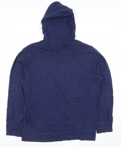 Batman Men’s Blue Pullover Hoodie Medium Graphic Print Superhero