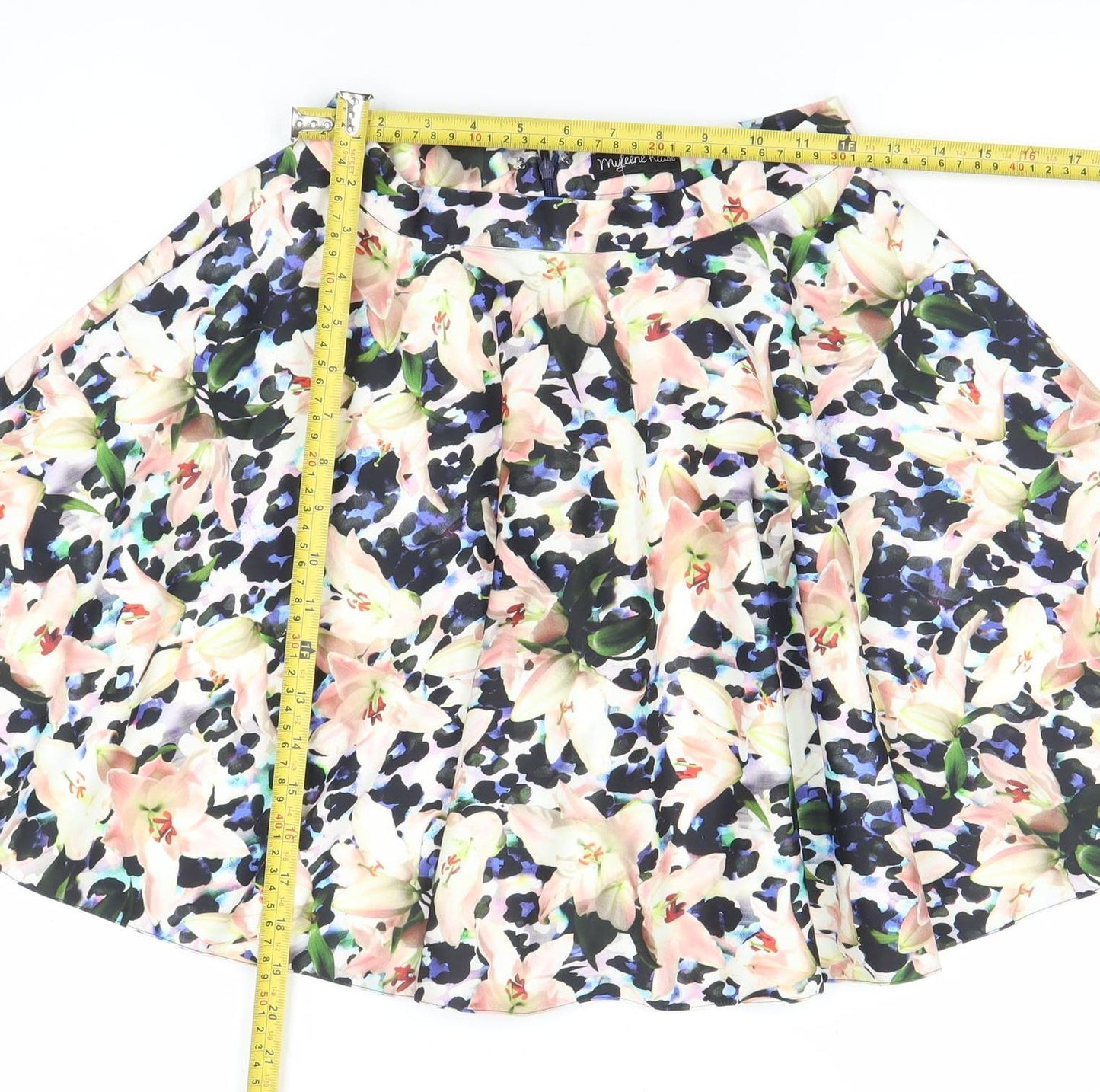 Julien Macdonald Women’s Multicoloured Floral A-Line Pleated Skirt Size 10