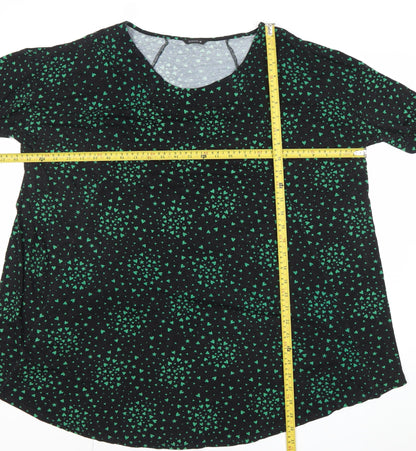 Roman Women’s Black Green Print Tunic Blouse Size 20