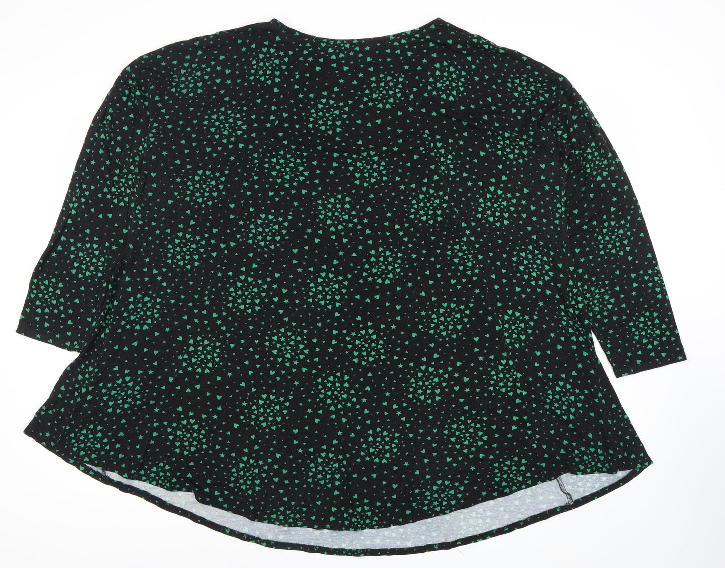 Roman Women’s Black Green Print Tunic Blouse Size 20