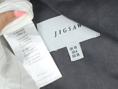 Jigsaw Women’s Grey Linen Blend Blazer UK 10 Regular Fit
