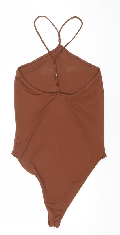 Zara Women Brown Bodysuit Size 10 Sleeveless Scoop Neck
