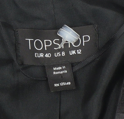 Topshop Women Black UK 12 Shawl Lapel Suit Jacket