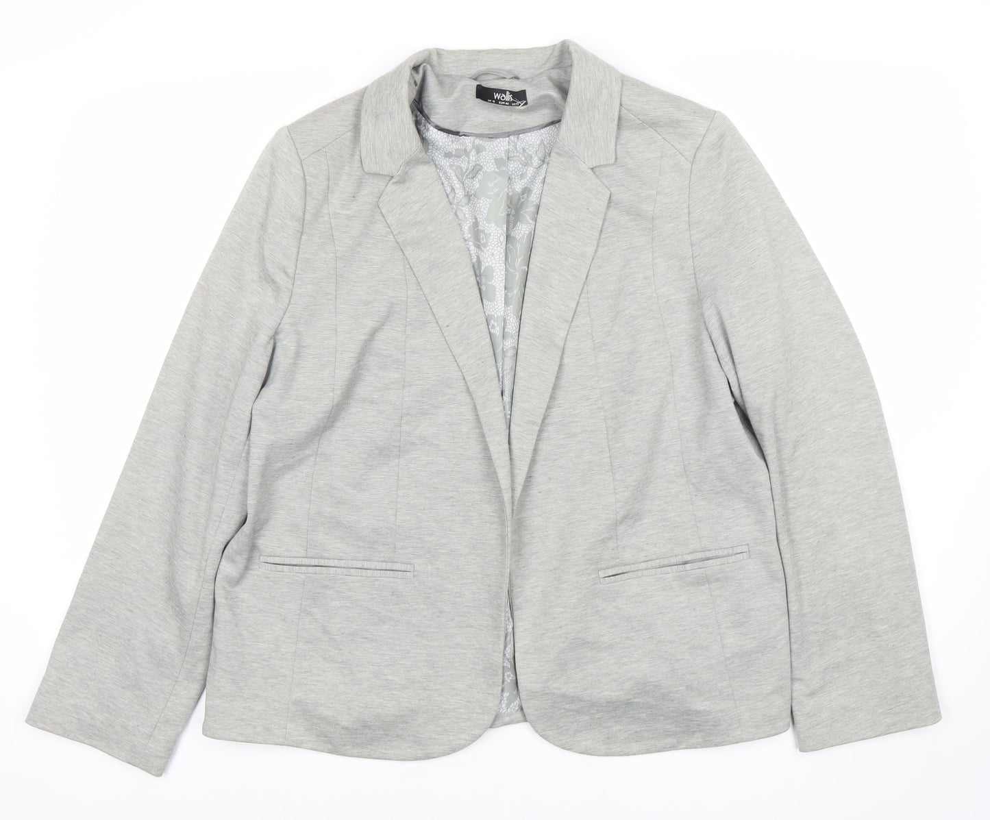 Wallis Women’s Grey Blazer Jacket Size 16 Regular Workwear