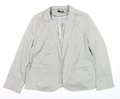 Wallis Women’s Grey Blazer Jacket Size 16 Regular Workwear